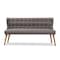 Baxton Studio Melody Grey and Natural Wood Finishing 3-Seater Settee Bench 131-7103 - alternate 3